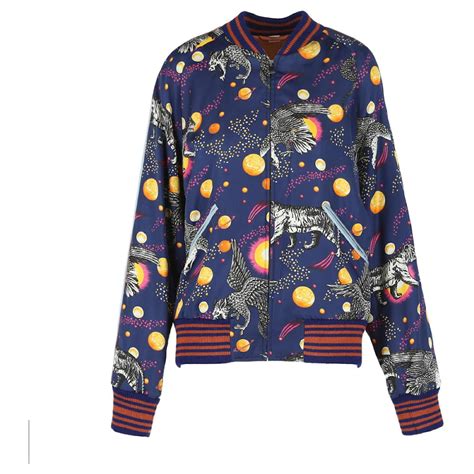 Gucci Space Animals Silk Bomber Jacket 'Blue' 